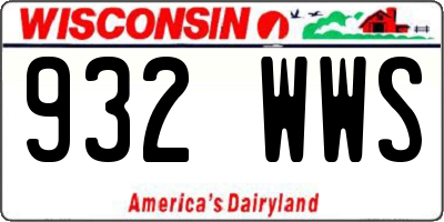 WI license plate 932WWS