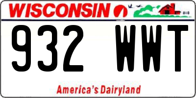 WI license plate 932WWT