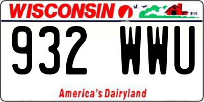 WI license plate 932WWU