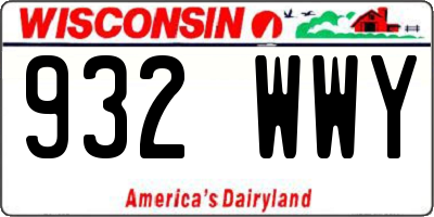 WI license plate 932WWY