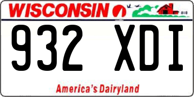 WI license plate 932XDI