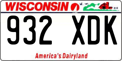 WI license plate 932XDK