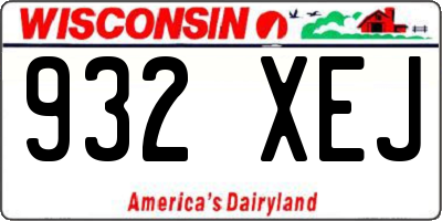 WI license plate 932XEJ