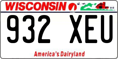 WI license plate 932XEU