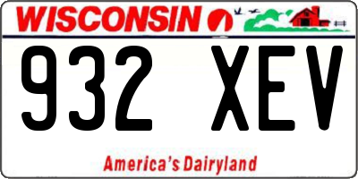 WI license plate 932XEV