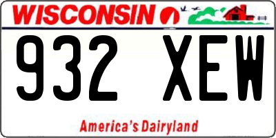 WI license plate 932XEW
