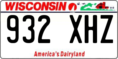 WI license plate 932XHZ