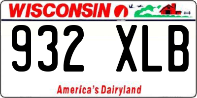 WI license plate 932XLB