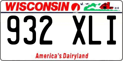 WI license plate 932XLI