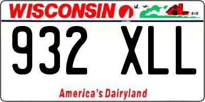 WI license plate 932XLL