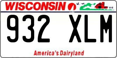 WI license plate 932XLM