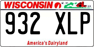 WI license plate 932XLP
