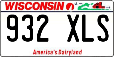 WI license plate 932XLS