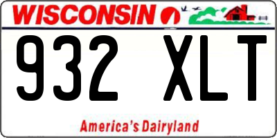 WI license plate 932XLT