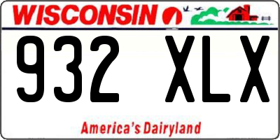 WI license plate 932XLX