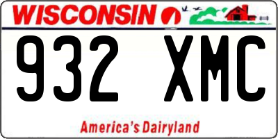 WI license plate 932XMC