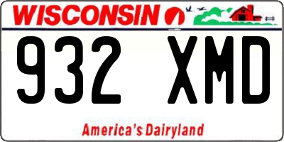 WI license plate 932XMD