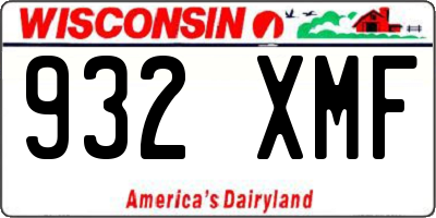 WI license plate 932XMF