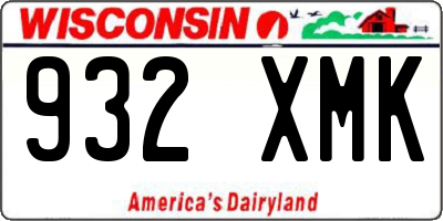 WI license plate 932XMK