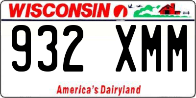 WI license plate 932XMM