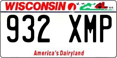 WI license plate 932XMP