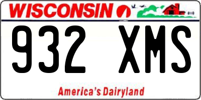 WI license plate 932XMS