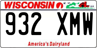 WI license plate 932XMW