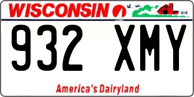 WI license plate 932XMY