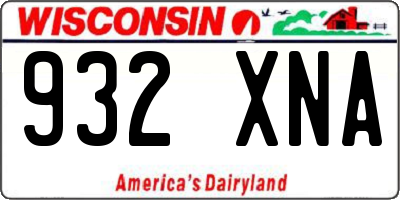 WI license plate 932XNA