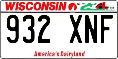 WI license plate 932XNF