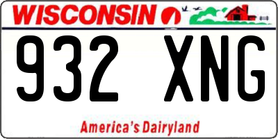 WI license plate 932XNG