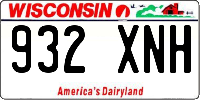 WI license plate 932XNH