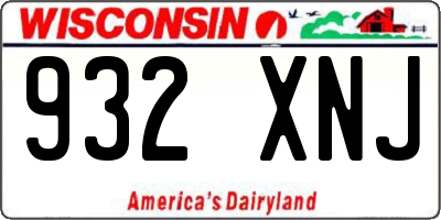 WI license plate 932XNJ