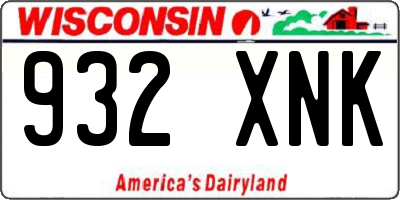 WI license plate 932XNK
