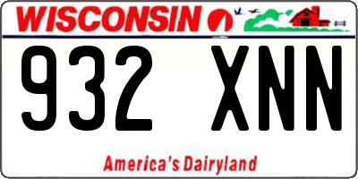 WI license plate 932XNN