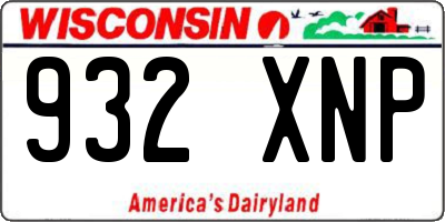 WI license plate 932XNP