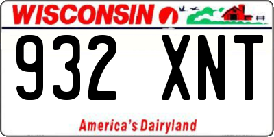 WI license plate 932XNT