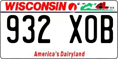 WI license plate 932XOB