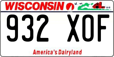 WI license plate 932XOF