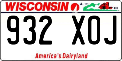 WI license plate 932XOJ