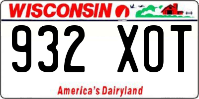 WI license plate 932XOT