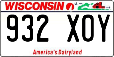 WI license plate 932XOY