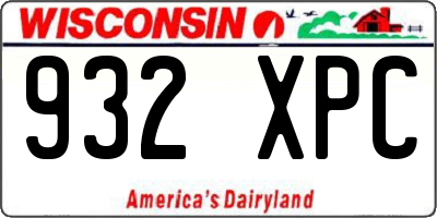 WI license plate 932XPC