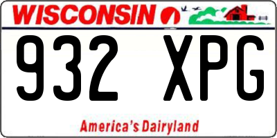 WI license plate 932XPG
