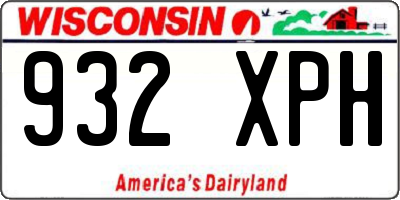 WI license plate 932XPH