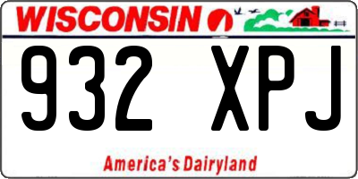 WI license plate 932XPJ