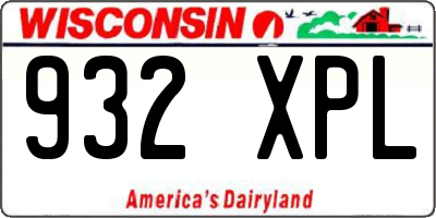 WI license plate 932XPL