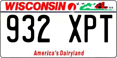 WI license plate 932XPT