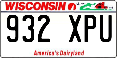 WI license plate 932XPU