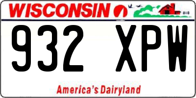 WI license plate 932XPW